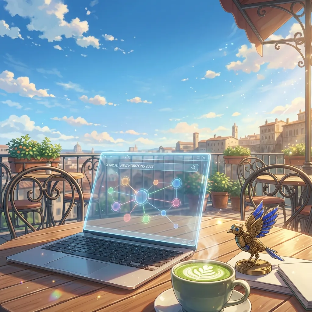 Stylish European Cafe & Laptop